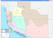 Naples-Immokalee-Marco Island Metro Area Wall Map Color Cast Style